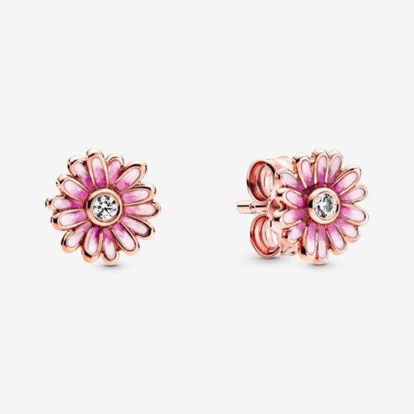 🥂Pandora Pink Daisy Flower Stud Earrings